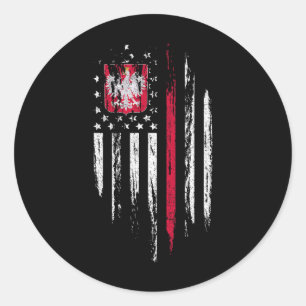 Polish American Flag Combo Poland Usa Polska Patri Classic Round Sticker