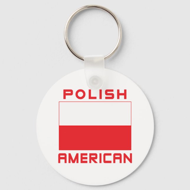 Polish American Flag Key Ring (Front)