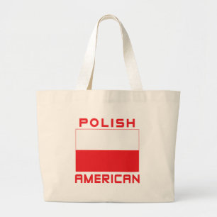 Polish American Flag Large Tote Bag