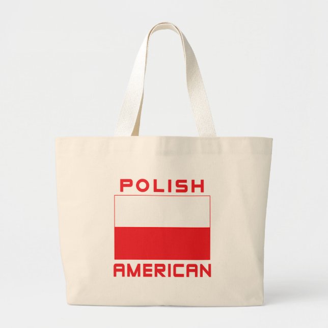Polish American Flag Large Tote Bag (Front)