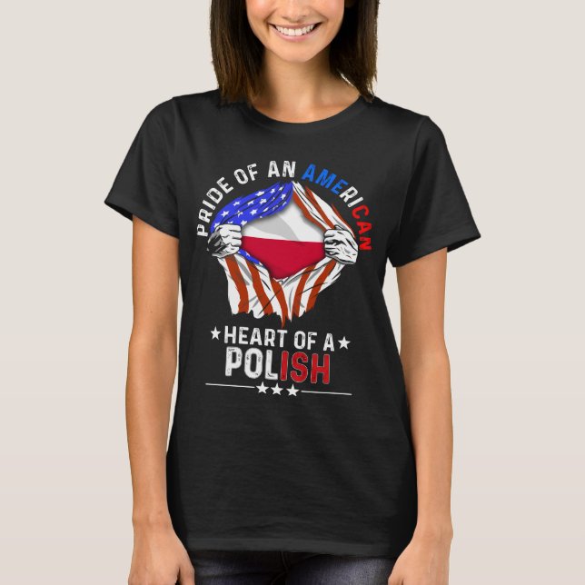 Polish American Foreign Country Poland Flag T-Shirt (Front)