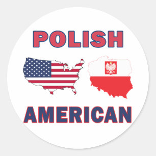 Polish American Map Classic Round Sticker