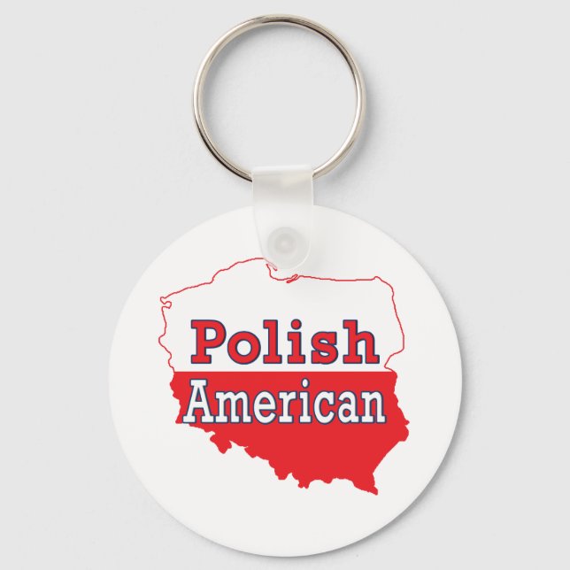 Polish American Map Key Ring (Front)