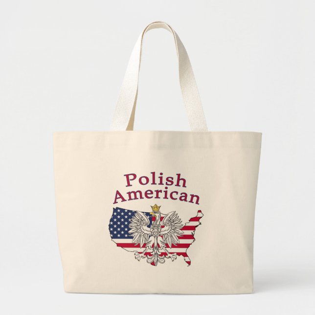 Polish American Map Large Tote Bag (Front)