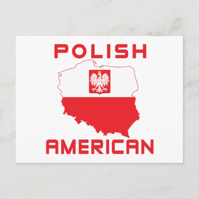 Polish American Map Postcard (Front)
