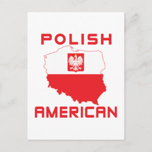 Polish American Map Postcard