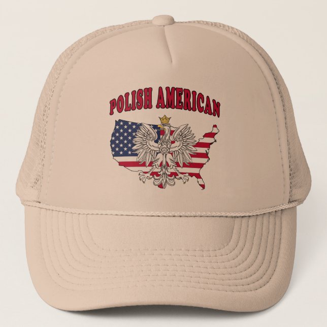 Polish American Map Trucker Hat (Front)