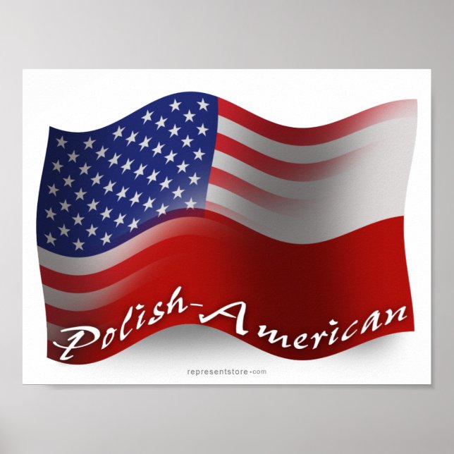 Polish-American Waving Flag Poster (Front)