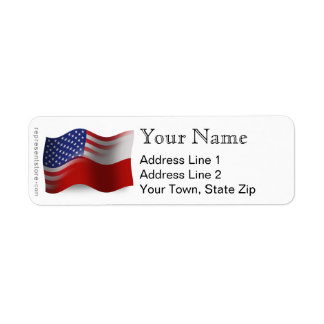 Polish-American Waving Flag Return Address Label