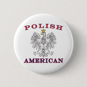 Polish American White Eagle 6 Cm Round Badge