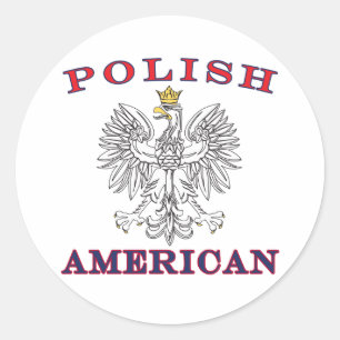 Polish American White Eagle Classic Round Sticker