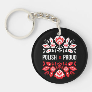 Polish and Proud Flowers Poland Polska Key Ring