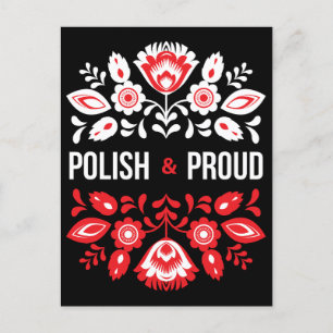 Polish and Proud Flowers Poland Polska Postcard