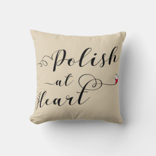 Polish At Heart Throw Cushion, Poland Cushion