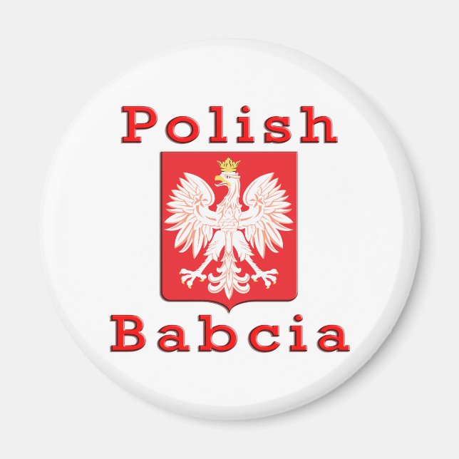 Polish Babcia Eagle Magnet (Front)