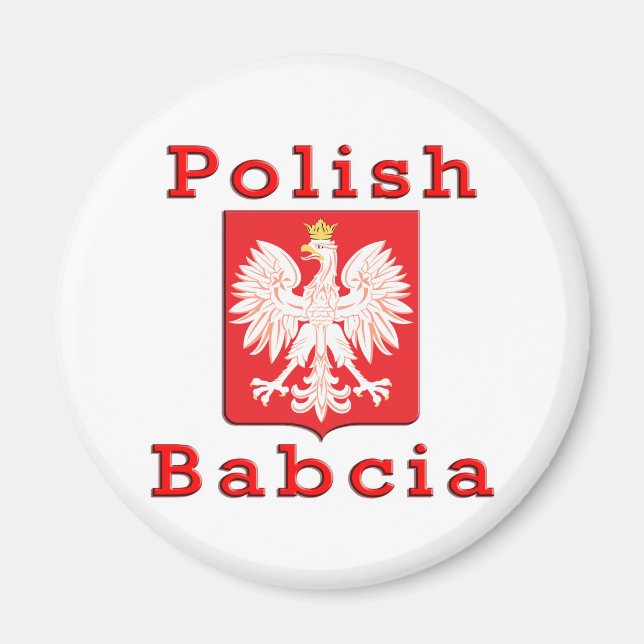 Polish Babcia Eagle Magnet (Front)