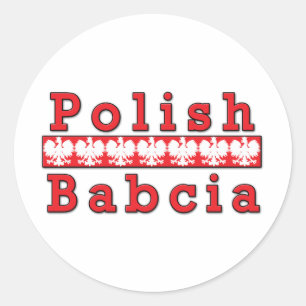 Polish Babcia Eagles Classic Round Sticker