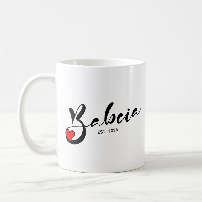 Polish Babcia Established Year - Grandmother Coffee Mug (Left)