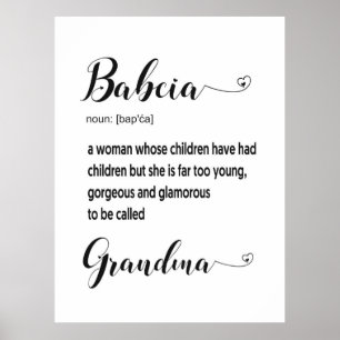 Polish Babcia Grandma Gift Poster