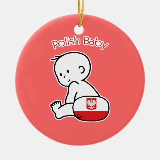 Polish Baby Ceramic Tree Decoration (Front)