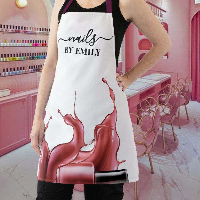 Polish bottle splash Custom Nail Salon  Apron (Creator Uploaded)