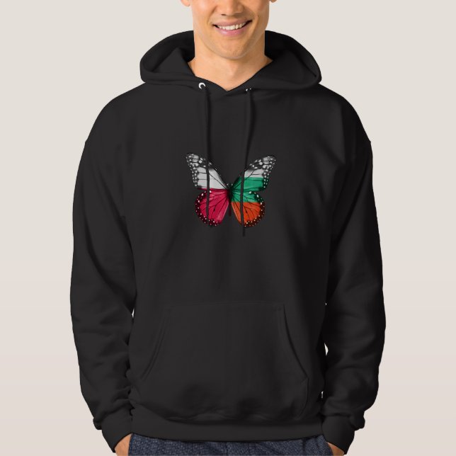 Polish Bulgarian Flag Butterfly Hoodie (Front)