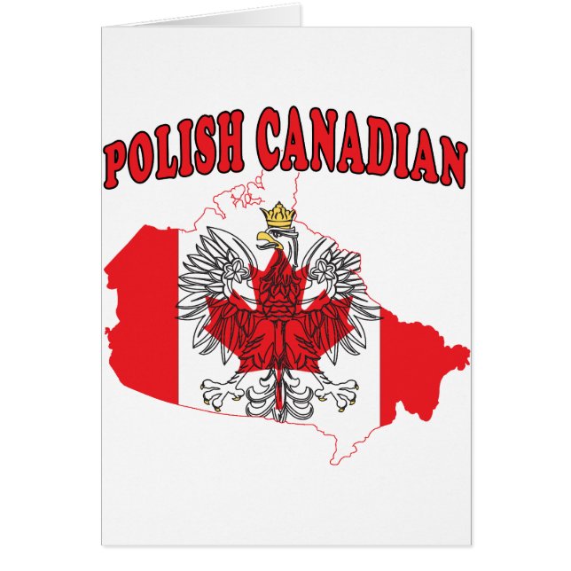 Polish Canadian Canada Flag Map (Front)