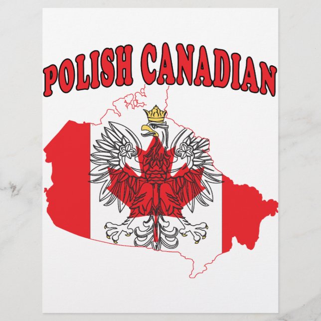 Polish Canadian Canada Flag Map Flyer (Front)