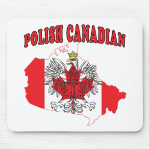 Polish Canadian Canada Flag Map Mouse Pad