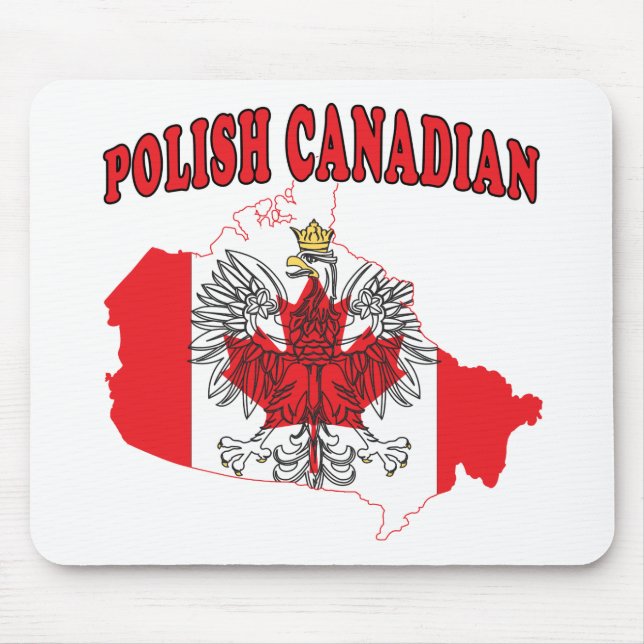 Polish Canadian Canada Flag Map Mouse Pad (Front)
