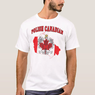 Polish Canadian Canada Flag Map T-Shirt