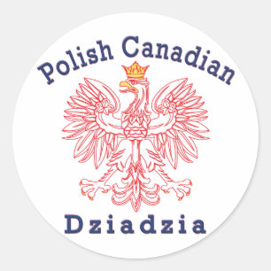 Polish Canadian Eagle Dziadzia Classic Round Sticker