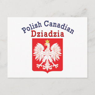 Polish Canadian Eagle Shield Dziadzia Postcard