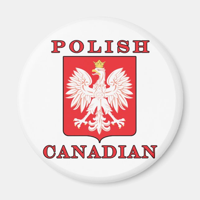 Polish Canadian Eagle Shield Magnet (Front)