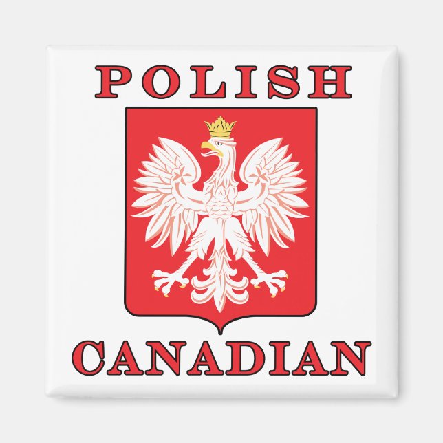 Polish Canadian Eagle Shield Magnet (Front)