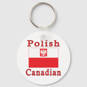 Polish Canadian Falcon Flag Key Ring
