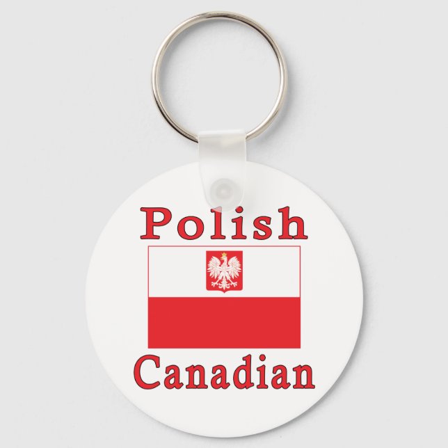 Polish Canadian Falcon Flag Key Ring (Front)