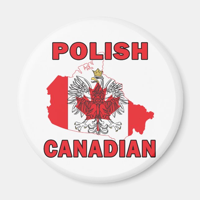 Polish Canadian Flag Canada Map Magnet (Front)