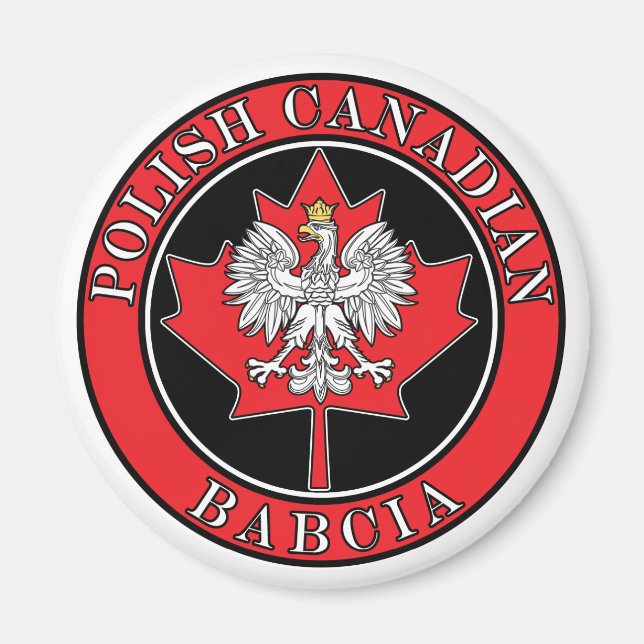 Polish Canadian Maple Leaf Babcia Magnet (Front)