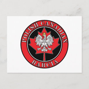 Polish Canadian Maple Leaf Babcia Postcard