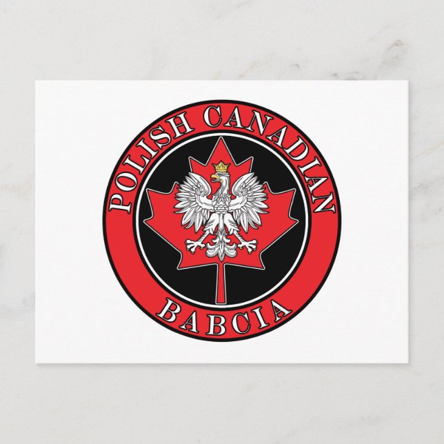 Polish Canadian Maple Leaf Babcia Postcard (Front)