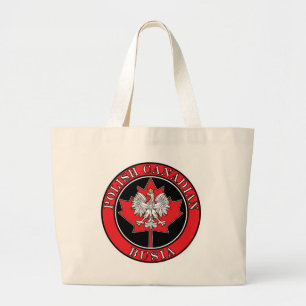 Polish Canadian Maple Leaf Busia Large Tote Bag