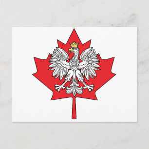 Polish Canadian Maple Leaf Postcard