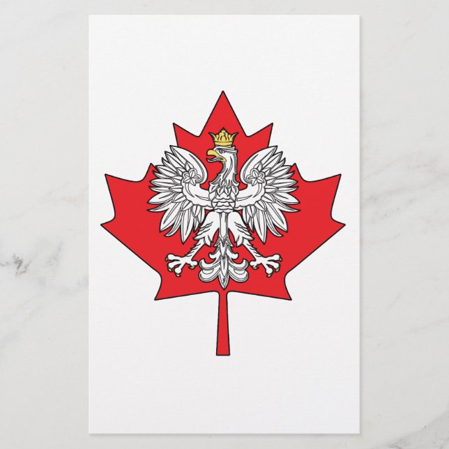 Polish Canadian Maple Leaf Stationery (Front)
