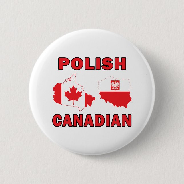Polish Canadian Maps 6 Cm Round Badge (Front)