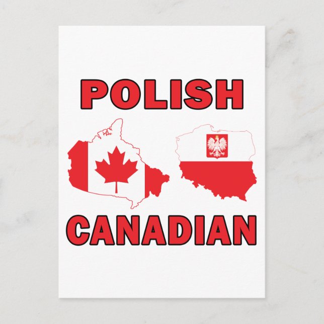 Polish Canadian Maps Postcard (Front)