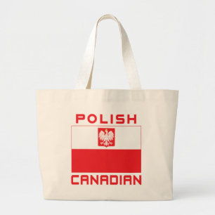 Polish Canadian Poland Falcon Flag Large Tote Bag