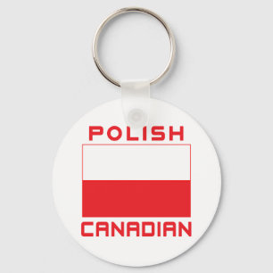 Polish Canadian Poland Flag Key Ring