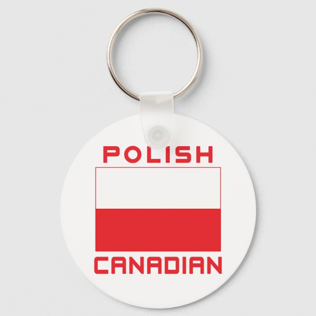 Polish Canadian Poland Flag Key Ring (Front)