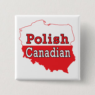 Polish Canadian Polish Map 15 Cm Square Badge